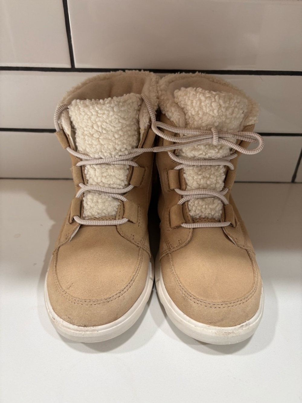 Sorel Cream Shearling-Lined Footwear